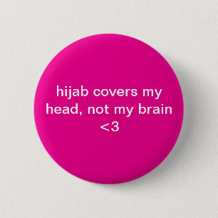 Bóton Redondo 5.08cm Hijab Cobrir Minha Cabeça, Não Meu Cérebro - Capac