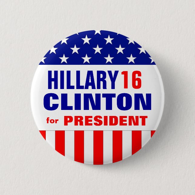 BÓTON REDONDO 5.08CM HILLARY CLINTON 2016 (Frente)