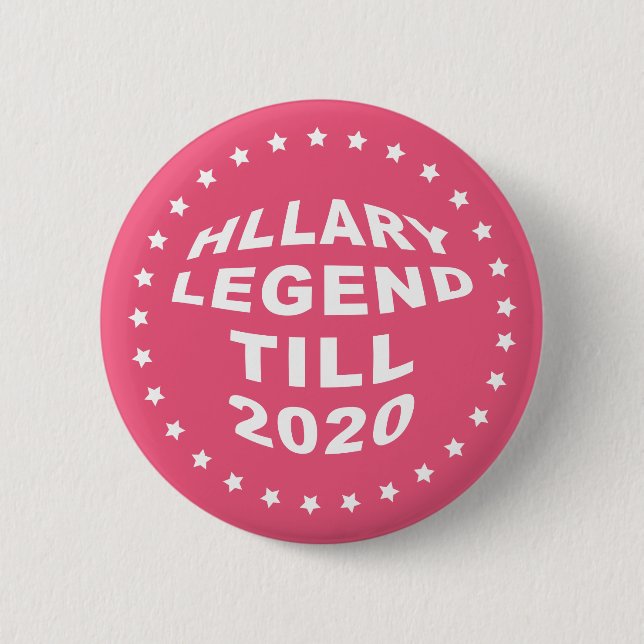 Bóton Redondo 5.08cm Hillary Clinton 2016 Botão Pinback rosa de 2,25 po (Frente)