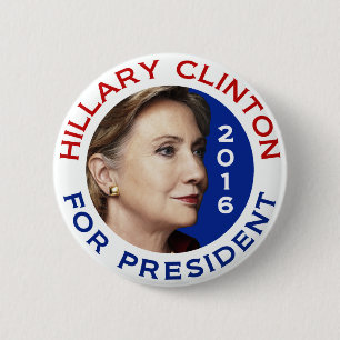Bóton Redondo 5.08cm Hillary Clinton para o presidente 2016