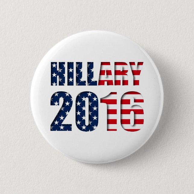 Bóton Redondo 5.08cm Hillary Clinton para o presidente 2016 botão (Frente)