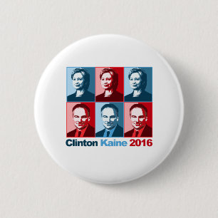 Bóton Redondo 5.08cm Hillary Clinton Tim Kaine 2016