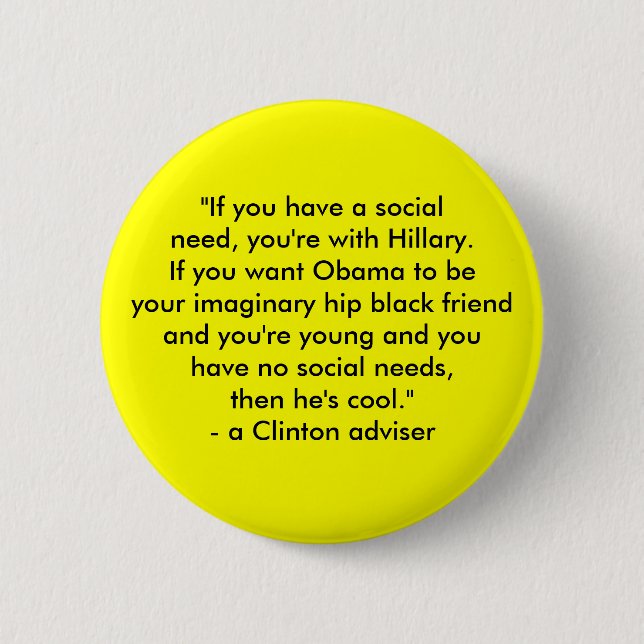 Bóton Redondo 5.08cm Hillary contra Obama (Frente)