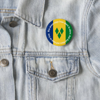 Bóton Redondo 5.08cm Hino da Bandeira de São Vicente e Granadinas Vincy