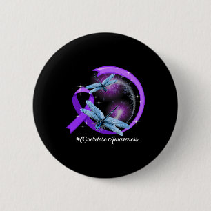 Bóton Redondo 5.08cm Hippie Dragonfly Roxo Sensibilização para a Sobred