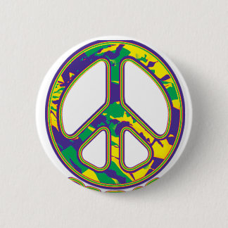 Bóton Redondo 5.08cm Hippie Peace Sign 60s 70s