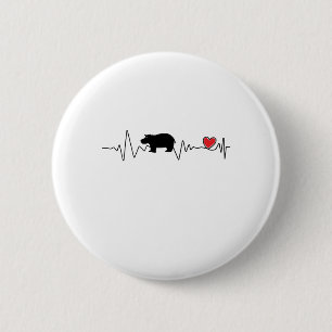 Bóton Redondo 5.08cm Hippopotamus do amor do hipopótamo do bebê de