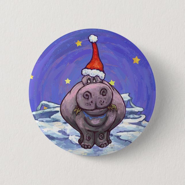 Bóton Redondo 5.08cm Hippopotamus Natal (Frente)