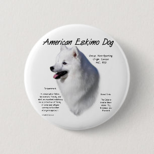 Bóton Redondo 5.08cm História Americana Do Cachorro Eskimo; Tudo Sobre 