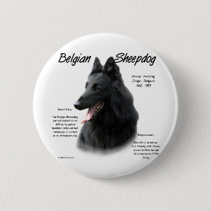 Bóton Redondo 5.08cm História Belga De Cães-De-Ovelha; Tudo Sobre Cães-