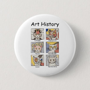 Bóton Redondo 5.08cm História da Arte Engraçada Pintura Por Obra De Gat