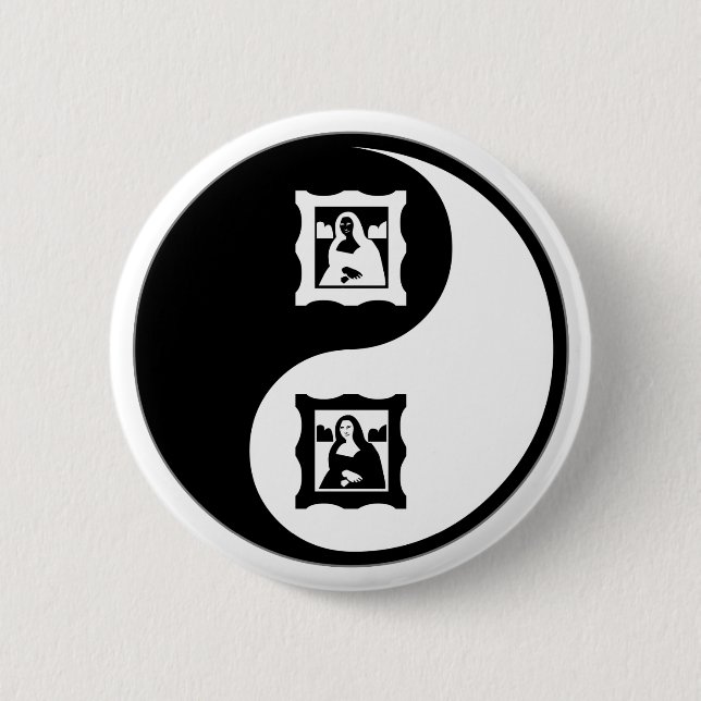 Bóton Redondo 5.08cm História de arte de Yin Yang (Frente)