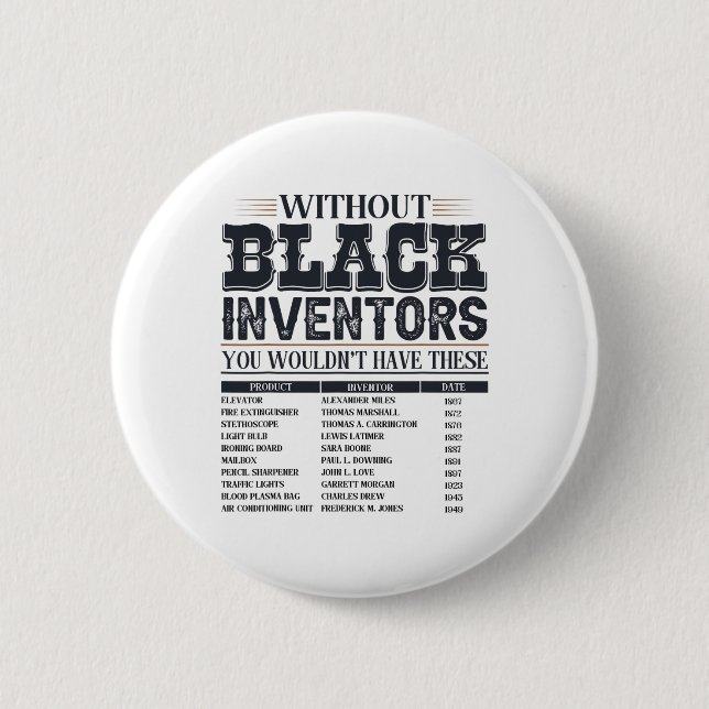 Bóton Redondo 5.08cm História Dos Inventores Negros Esquecidos História (Frente)