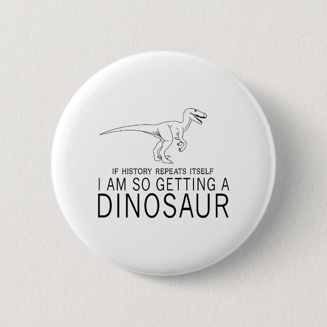 Bóton Redondo 5.08cm História e dinossauros (Frente)