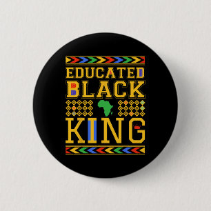 Bóton Redondo 5.08cm História Negra Educada do Rei Negro Africano Dashi