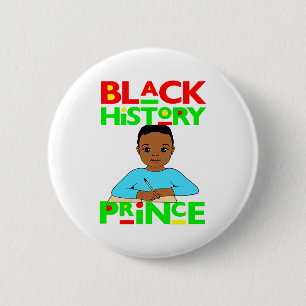 Bóton Redondo 5.08cm História Negra Príncipe Melanina Menino Filho Bruh
