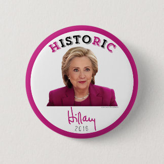 Bóton Redondo 5.08cm Histórico - Hillary Clinton 2016 para o presidente