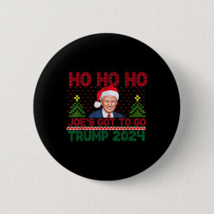 Bóton Redondo 5.08cm Ho Ho Joes Tem Que Ir Trump 2024 Feliz Natal