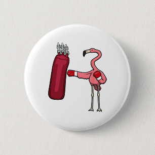 Bóton Redondo 5.08cm Hob de Autodefesa Flamingo Boxing