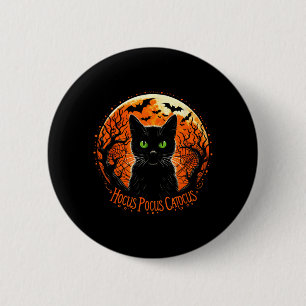 Bóton Redondo 5.08cm Hocus Pocus Catocus Halloween Amante de Gato Preto