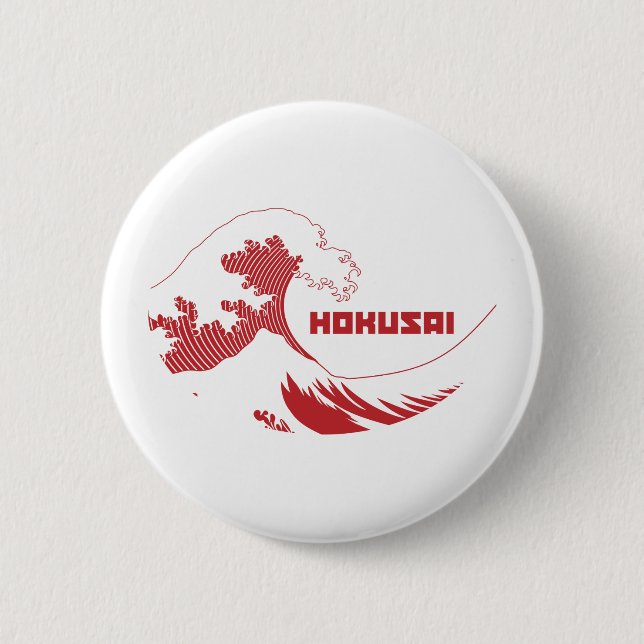 Bóton Redondo 5.08cm Hokusai - a grande onda (Frente)