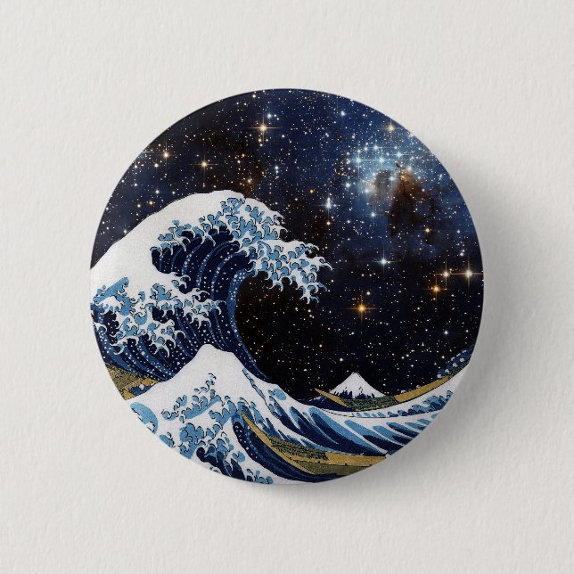 Bóton Redondo 5.08cm Hokusai e LH95 (Frente)