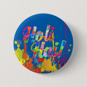 Bóton Redondo 5.08cm Holi Hai! - Espalhe a Mensagem do Holi