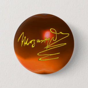 Bóton Redondo 5.08cm HOMAGE TO MOZART, laranja yellow agate