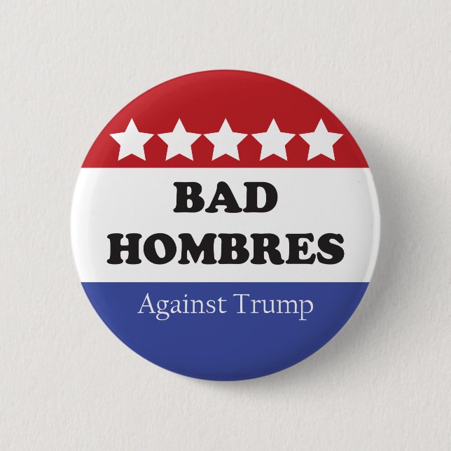 Bóton Redondo 5.08cm Hombres ruins Contra Trump (Frente)