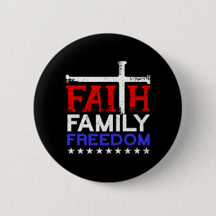 Bóton Redondo 5.08cm Homem Deus País Família _ Dia dos Veteranos Americ