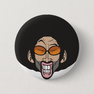 Bóton Redondo 5.08cm Homem do Afro de Hiphop