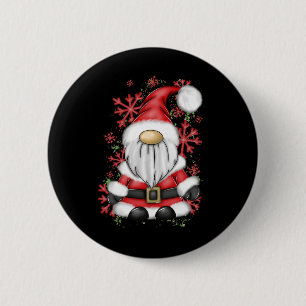 Bóton Redondo 5.08cm Homens Natal Sr. Claus Gnome de Natal Pijama
