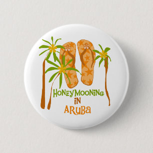Bóton Redondo 5.08cm Honeymooning em Aruba