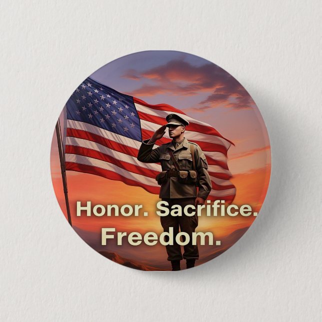 Bóton Redondo 5.08cm "Honra. Sacrifício. Liberdade." Sinalizador do Sol (Frente)