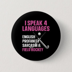 Bóton Redondo 5.08cm Hóquei sobre Grama Falo 4 Idiomas Inglês Palavrões