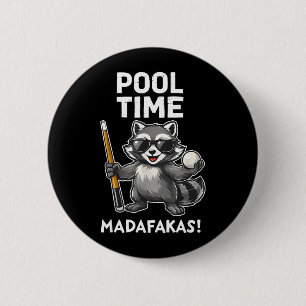 Bóton Redondo 5.08cm Hora da Piscina Madafakas Racão Engraçado Jogador 