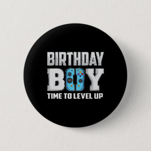 Bóton Redondo 5.08cm Hora do Menino Subir de Level Video Game Aniversár