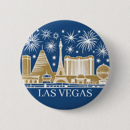 Bóton Redondo 5.08cm Horizonte Personalizado da Faixa de Las Vegas Mini