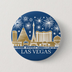 Bóton Redondo 5.08cm Horizonte Personalizado da Faixa de Las Vegas Mini