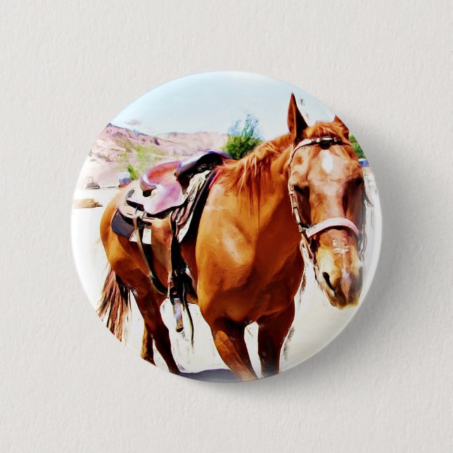 Bóton Redondo 5.08cm Horse Lover_ (Frente)