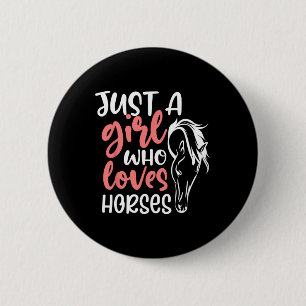 Bóton Redondo 5.08cm Horse Lover Equestrian Horseback Girls West