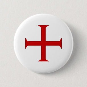 Bóton Redondo 5.08cm hospitall teutonic templar de malta da cruz