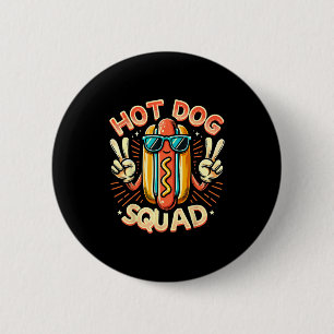 Bóton Redondo 5.08cm Hot Dog Squad Hot Dog Stand Team Hotdog Creme Para