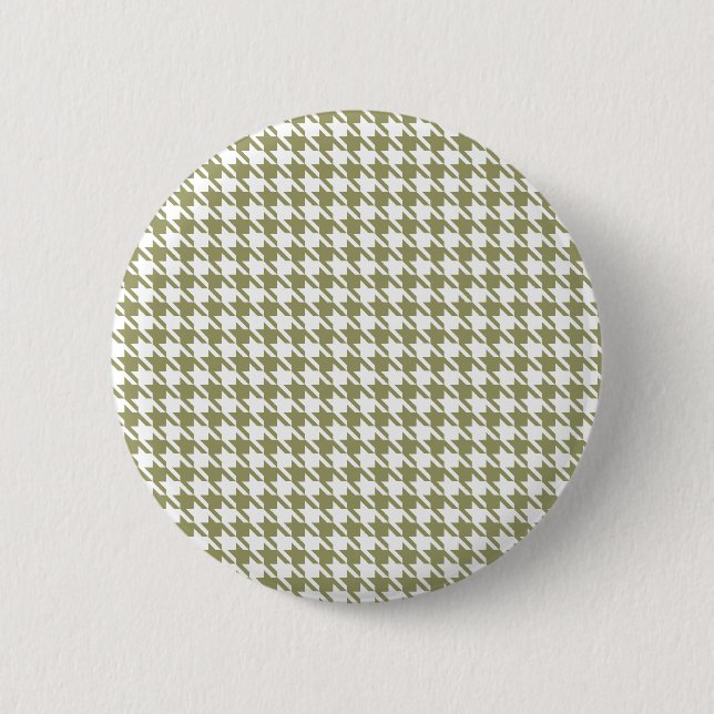 Bóton Redondo 5.08cm Houndstooth Avocado e Branco (Frente)