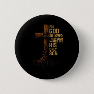 Bóton Redondo 5.08cm Hugvyn Jesus Deus Amou Tanto o Mundo Cruz João 3_1
