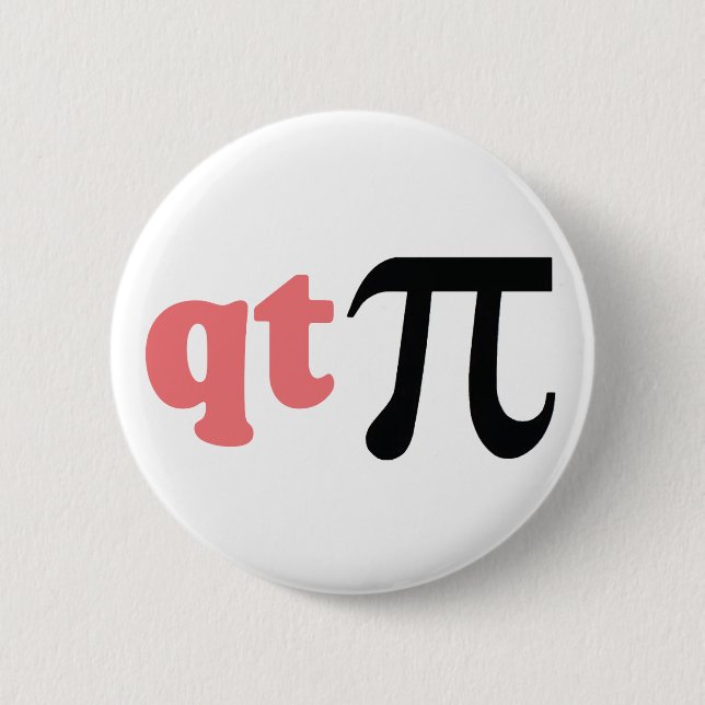 Bóton Redondo 5.08cm Humor da matemática - T bonito Pi (Frente)