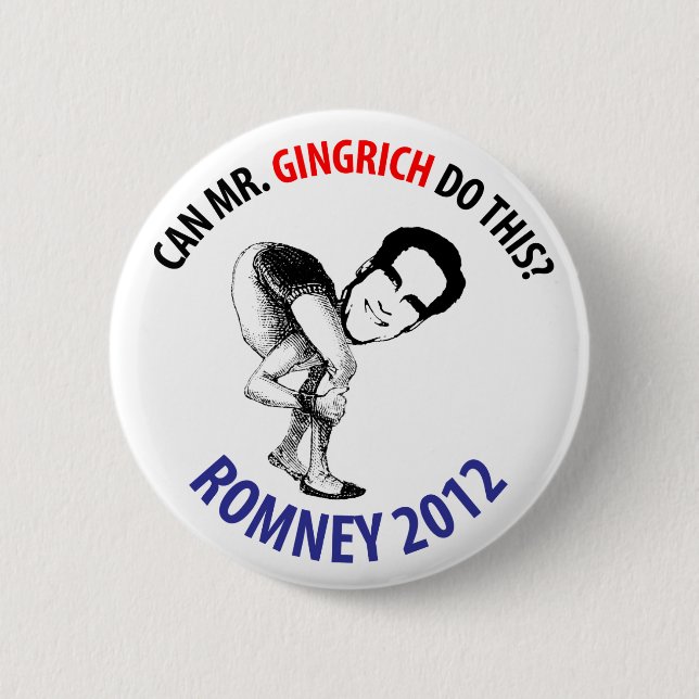 Bóton Redondo 5.08cm Humor de Romney 2012 (Frente)