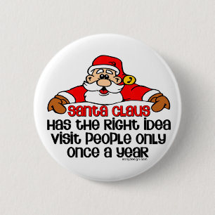 Bóton Redondo 5.08cm Humor do papai noel
