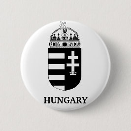 Bóton Redondo 5.08cm Hungarian Coat of Arms Contemporary Monochrome Art