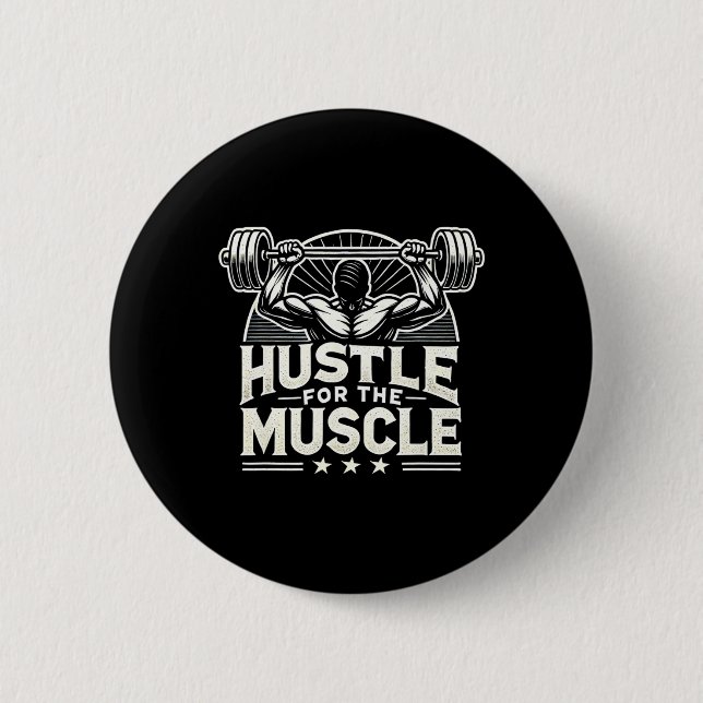 Bóton Redondo 5.08cm Hustle Para O Muscle Barbell Bodybuilding (Frente)